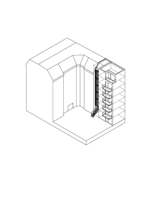 Axonometrie Wohnturm