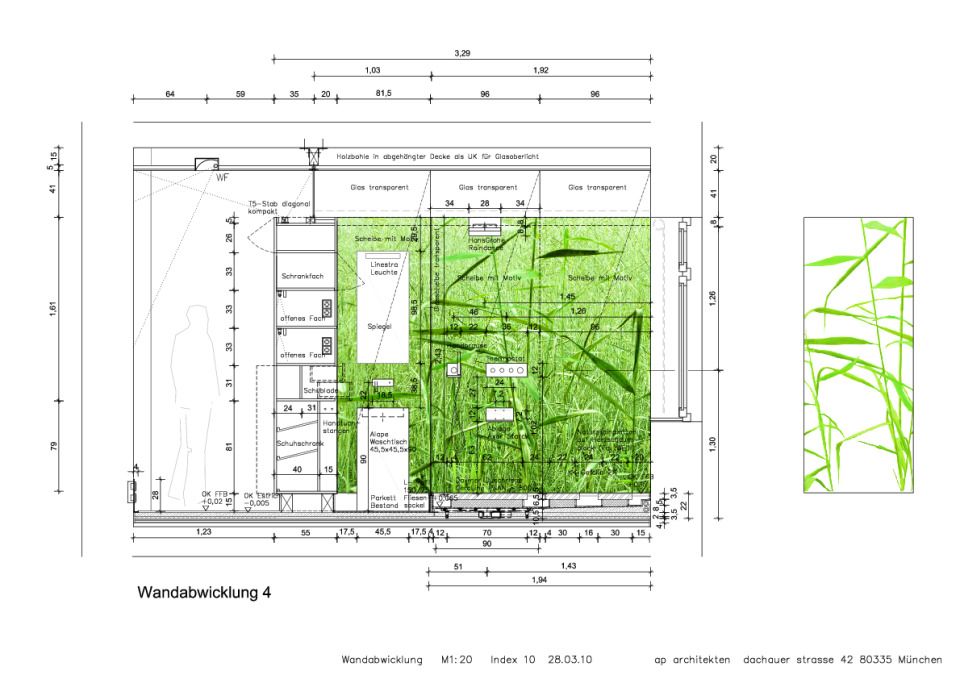 Wandabwicklung Badezimmer
