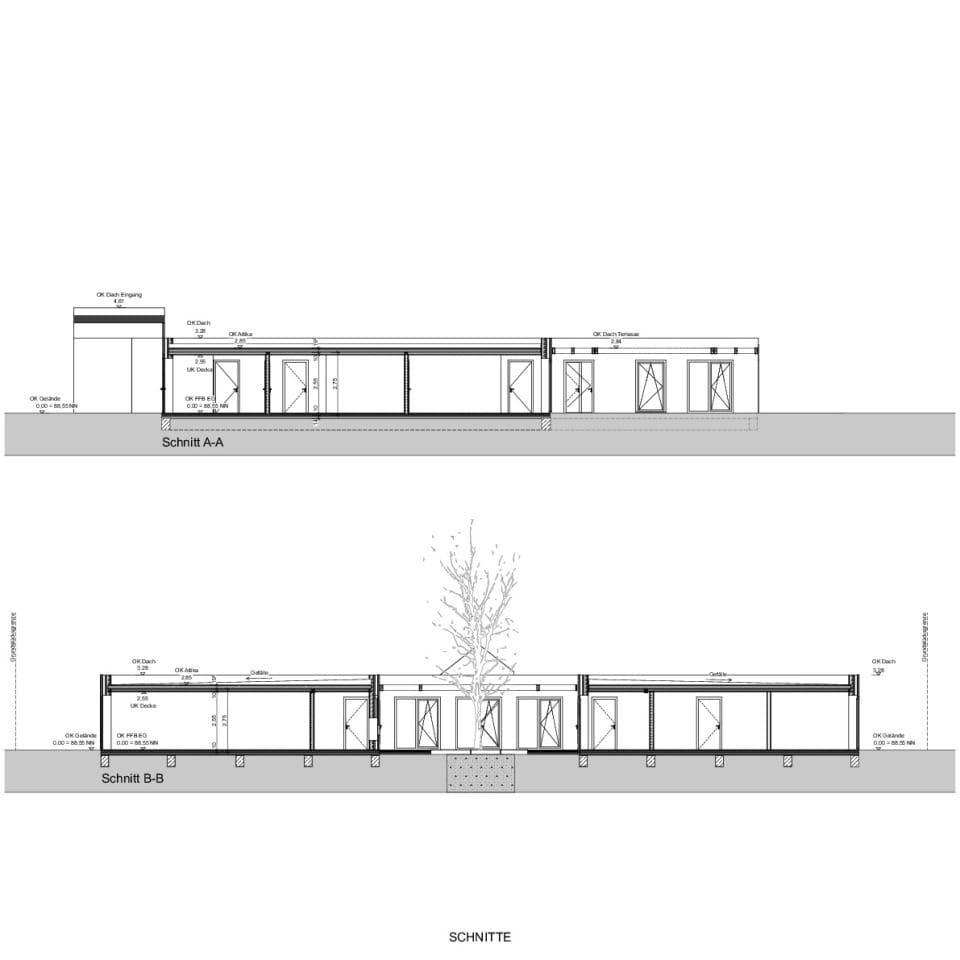 Schnitte | Terrasse mit Pergola