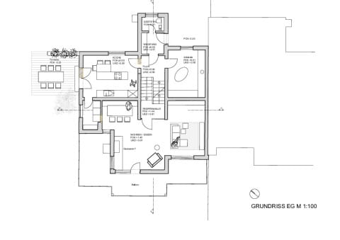 Wohnhaus S am Hang_Grundriss UG_EG