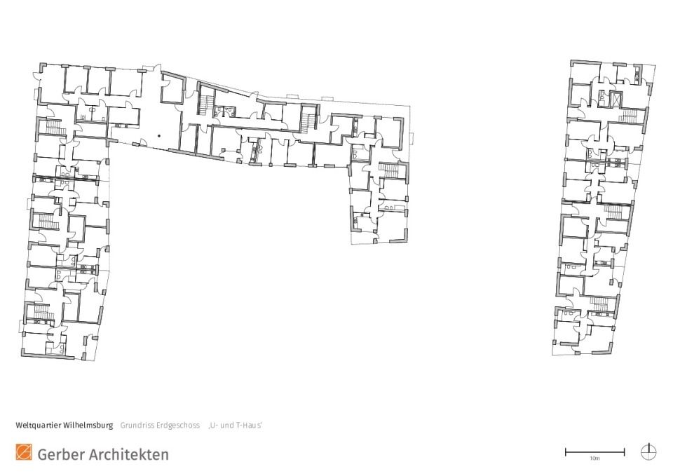 © Gerber Architekten, Weltquartier Wilhelmsburg, Grundriss 2. Obergeschoss