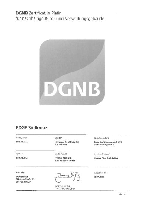 DGNB-Platin-Zertifizierung