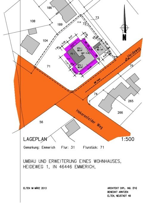 Lageplan zum Baugesuch