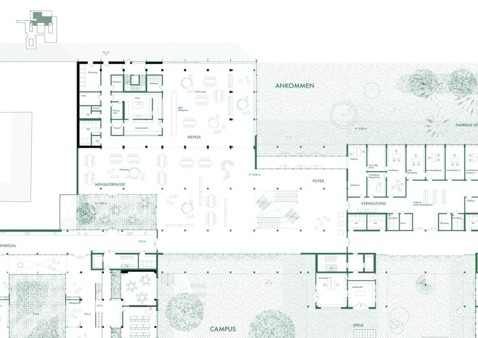 Grundriss Erdgeschoss Zoom - Eingang und Foyer
