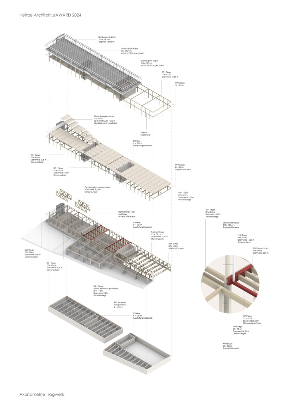 Axonometrie Tragwerk