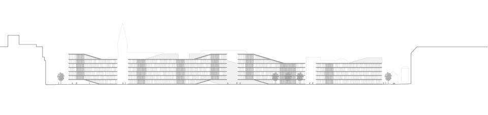 Ansicht von der Eberhardstrasse M 1:500
