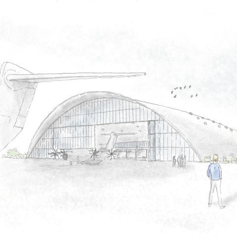 Concrete Shell - filigraner Betonschalenhangar für den A400M