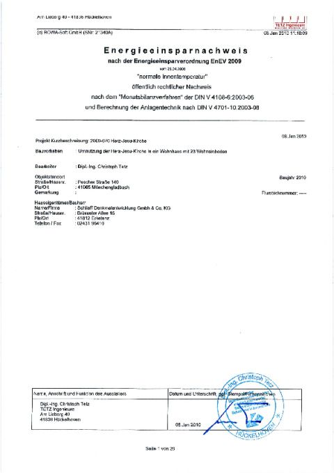 Energiesparnachweis