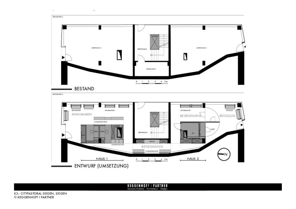 Schematischer Grundriss Bestand / Entwurf