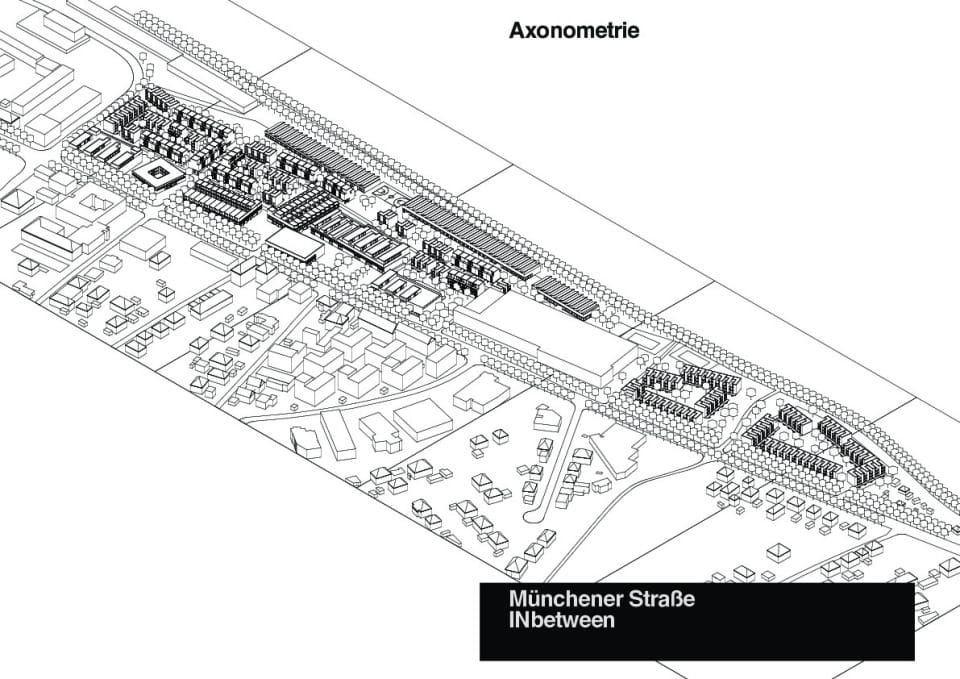 Axonometrie Gewerbegebiet