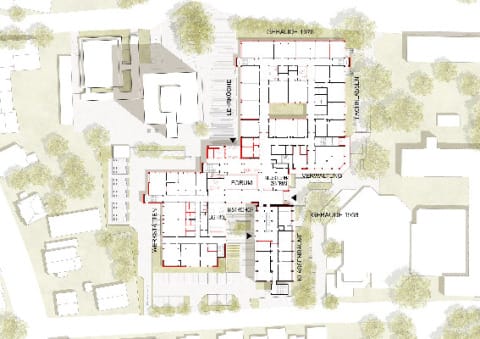 Lageplan mit Grundriss Erdgeschoss
