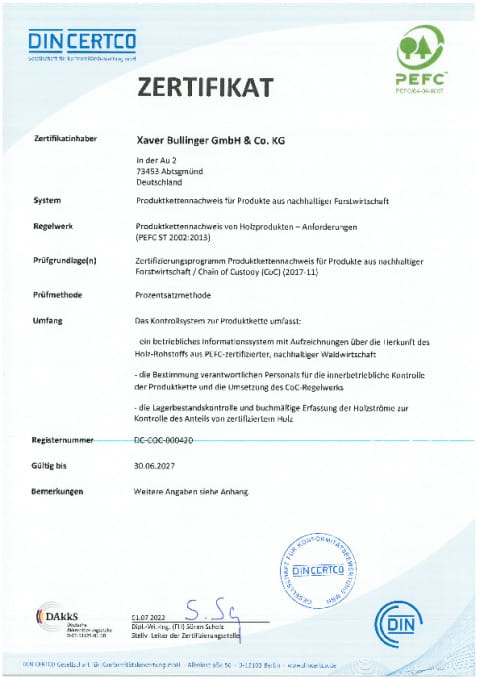 Zertifikat Nachhaltigkeit