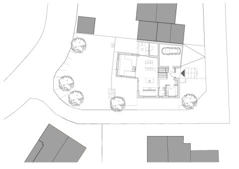Grundriss Split-Level Erdgeschoss