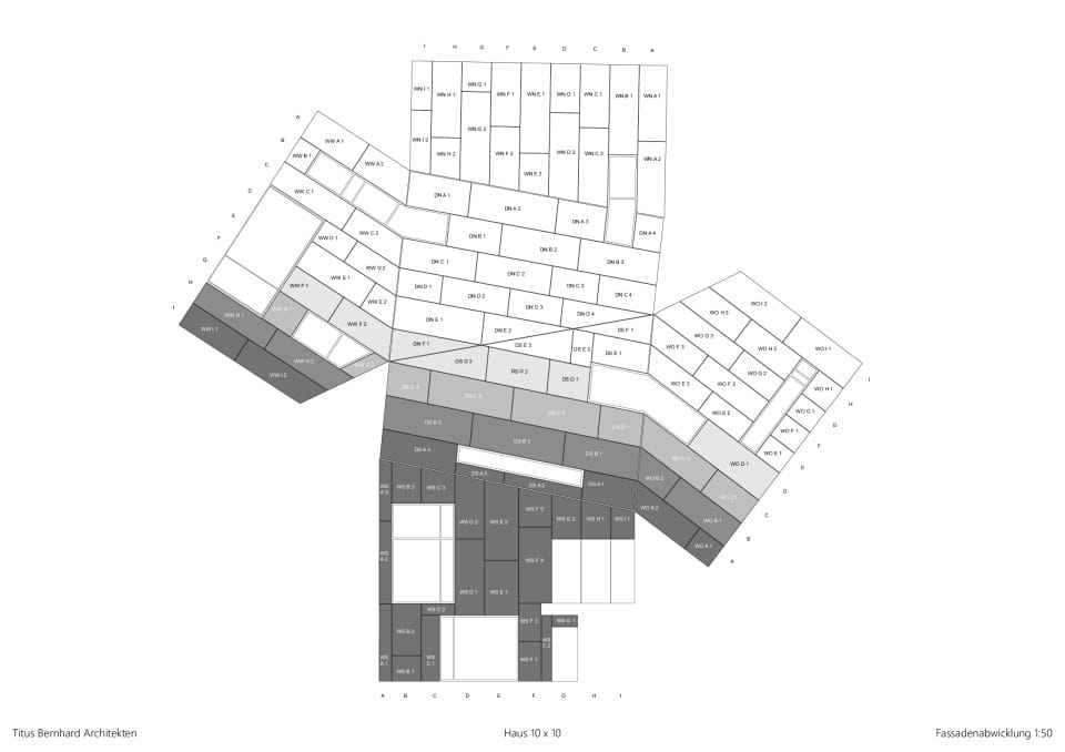 Haus 10 x 10 - Fassadenabwicklung