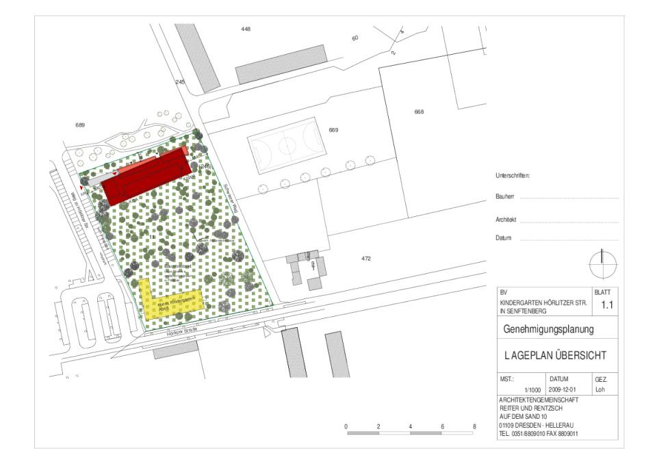 Lageplan M 1: 1000, Reiter + Rentzsch Architekten, Dresden