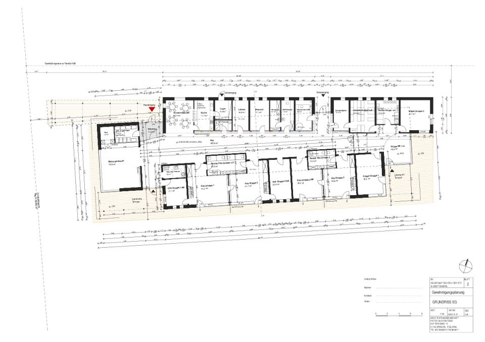 Grundriss EG M 1:100, Reiter + Rentzsch Architekten, Dresden