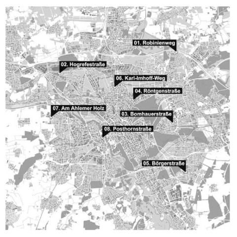 Lageplan 8 Kitas in Hannover