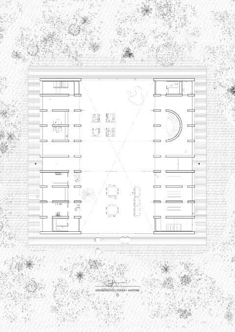 Grundriss EG | Foyer und Gastronomie