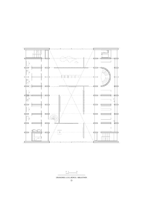 Grundriss 3.OG | Büros - Bibliothek