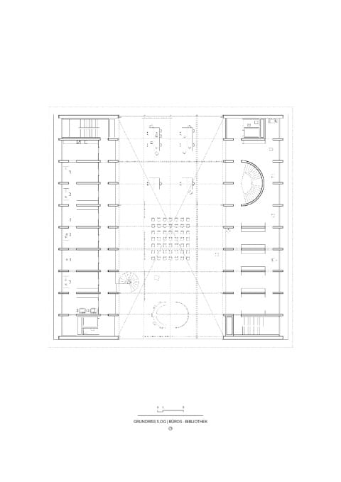Grundriss 5.OG | Büros - Bibliothek
