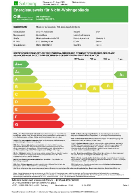 Energieausweis Gewerbeteil