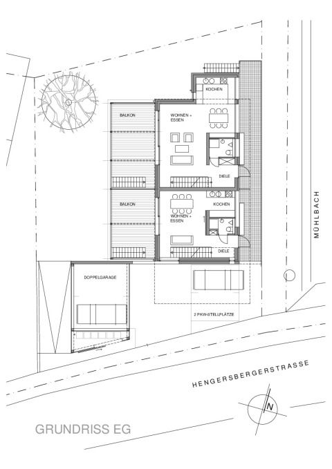 Doppelhaus Niederalteich - Grundriss EG