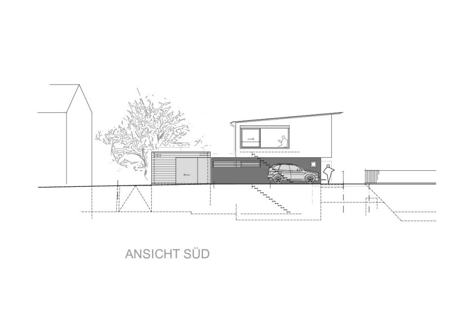 Doppelhaus Niederalteich - Ansicht Süd