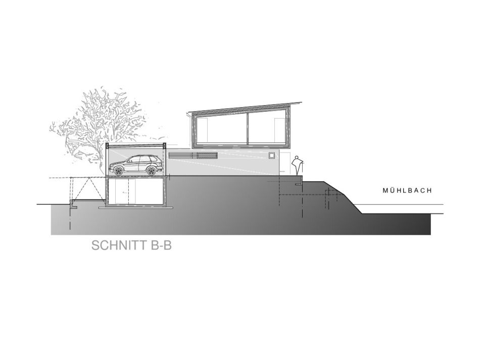 Doppelhaus Niederalteich - Schnitt Garage
