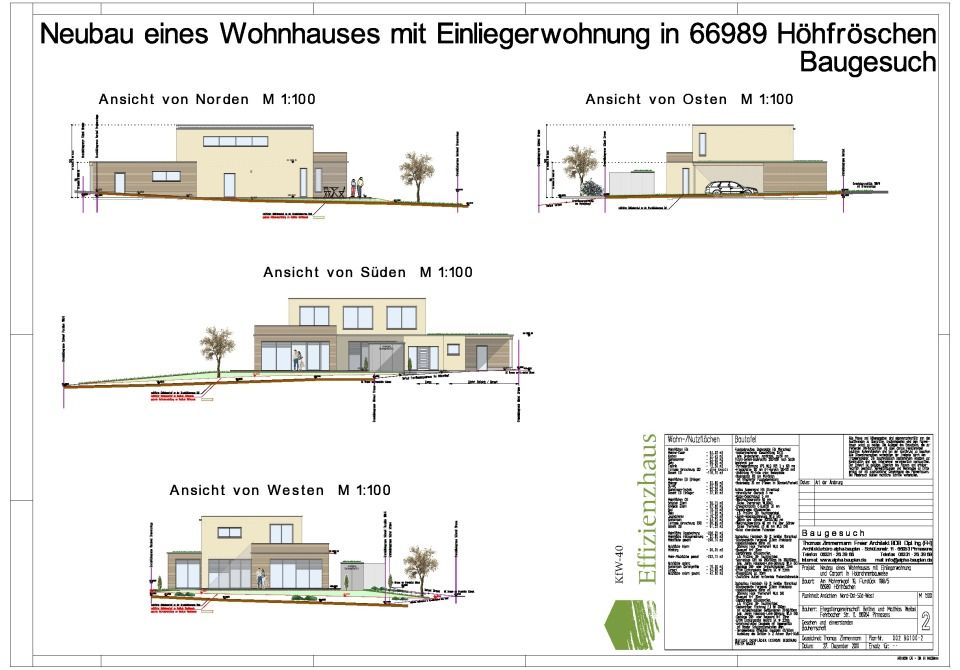 Ansichten Nord-Ost-Süd-West M 1:100