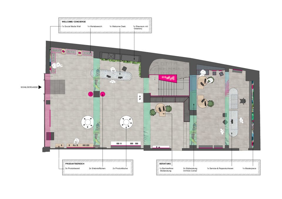 Telekom Flagship Köln - EG Grundriss