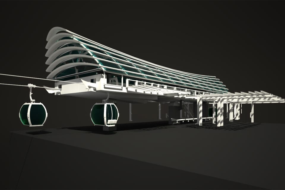 3D Entwurf Stahlbau Talstation