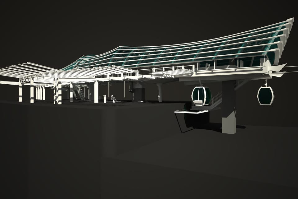 3D Entwurf Stahlbau Mittelstation