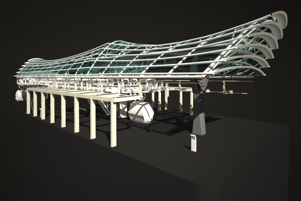 3D Entwurf Stahlbau Bergstation