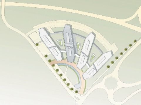 Lageplan mit Kennzeichnung des 1. Bauabschnittes
