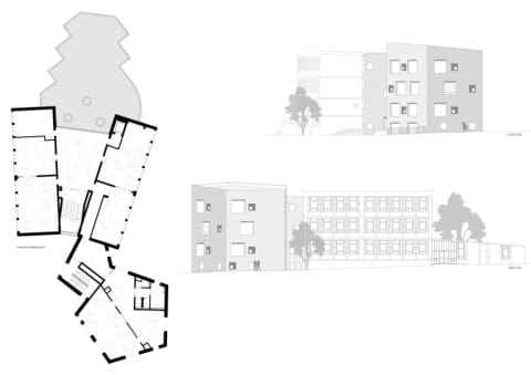 Grundschule Grundriss und Ansicht