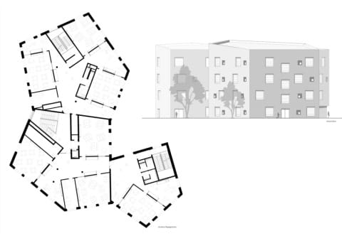 Realschule Grundriss und Ansicht