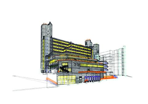 Universität Siegen, Ansicht 1 (BIM Modell)