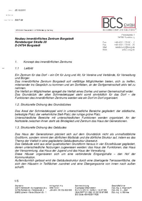 Projektdaten und Erläuterung
