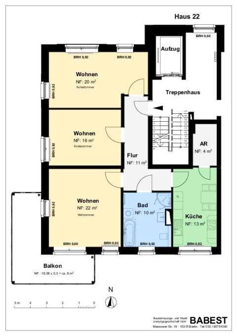 Grundriss OG / 3 Zimmer