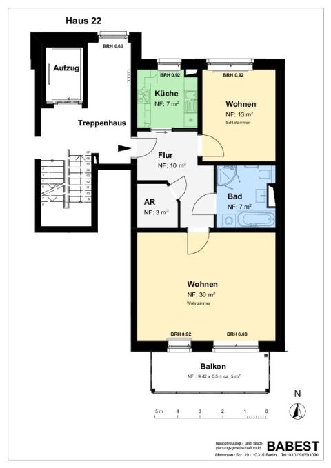 Grundriss OG / 2 Zimmer