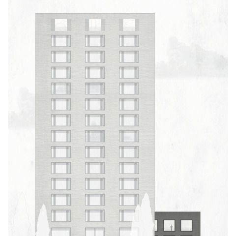 Milchbar und Hochhaus