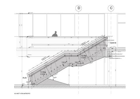 Schnitt Atriumtreppe