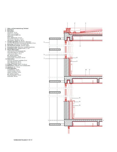 Vertikalschnitt Fassade