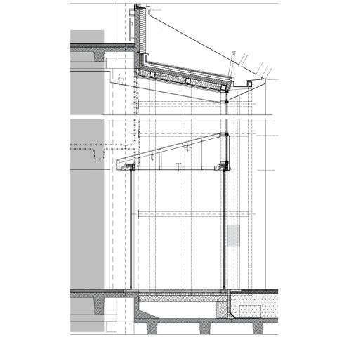 Fassadenschnitt Eingang Haus 2
