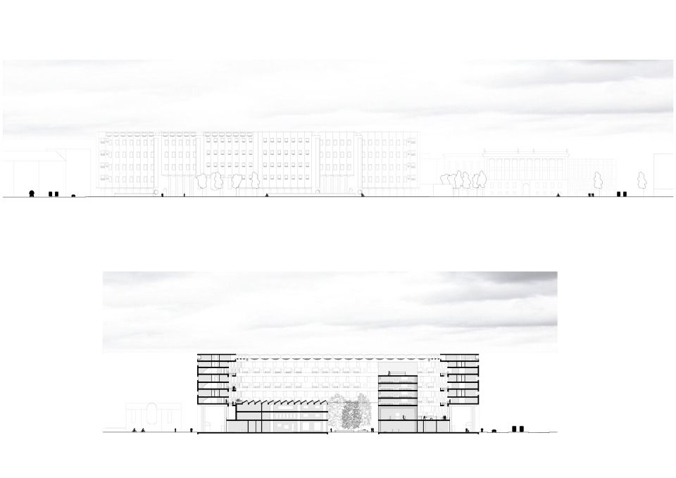 Fassade und Schnitt