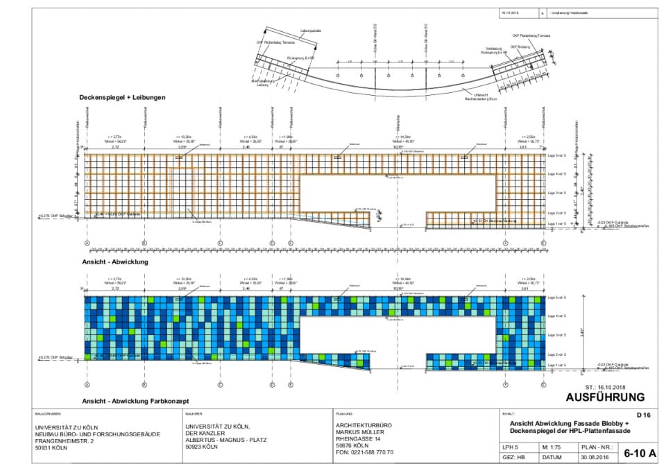Abwicklung Fassade Holzbaukörper