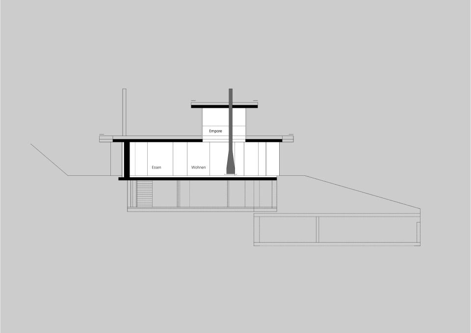 Haus am Berg . Querschnitt 2-2 . M 1:50