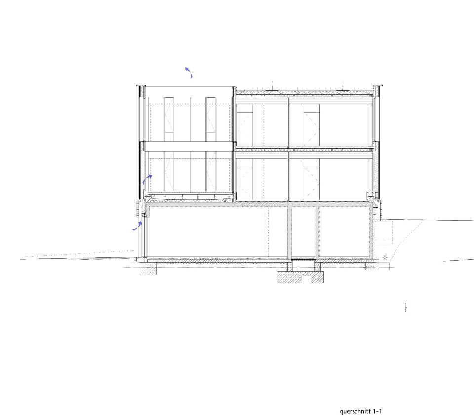 Schnitt Klimahof Innovationszentrum Aalen