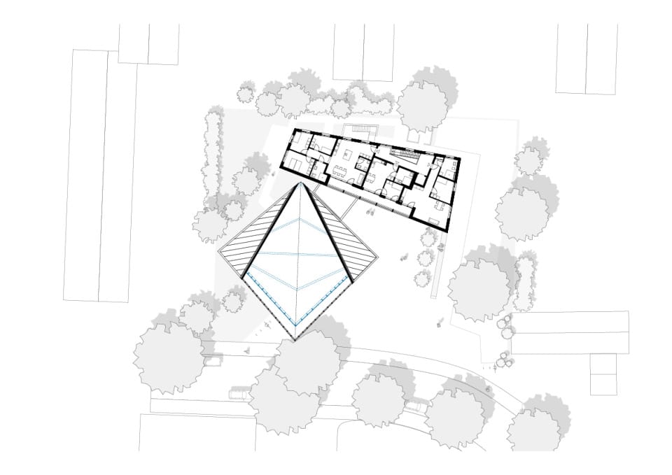 Grundriss OG (blau: Bestand)