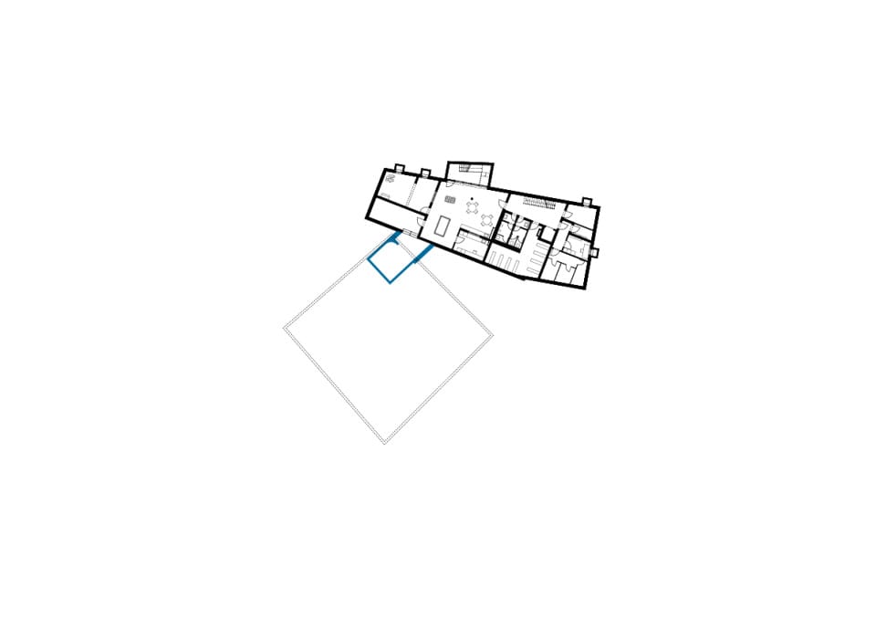 Grundriss UG (blau: Bestand)